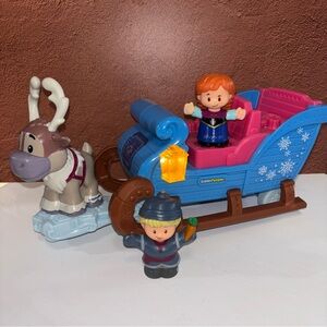2019 Fisher Price Little People Disney Frozen Kristoff's Sleigh original figures